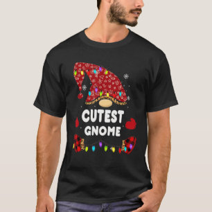 Cutest Gnome Buffalo Plaid Matching Family Christm T-Shirt