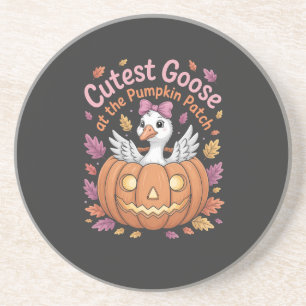 Cutest Goose at the Pumpkin Patch Thanksgiving Coaster