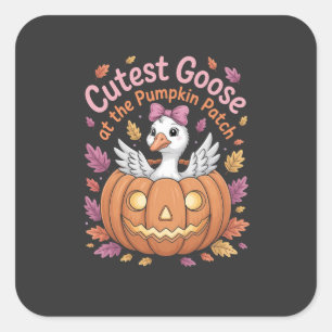 Cutest Goose at the Pumpkin Patch Thanksgiving Square Sticker