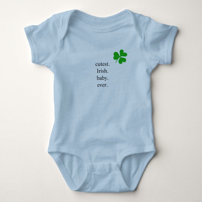 Cutest Irish Baby Ever Lucky Shamrock Bodysuit (Front)
