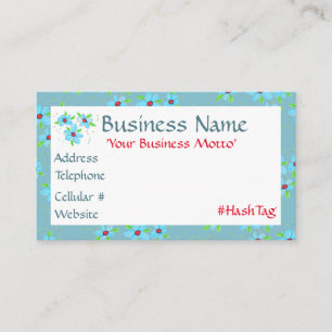 Cutest Little Blue Flowered Designer Business Card
