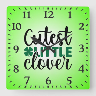 Cutest Little Clover Charm-61277 Square Wall Clock