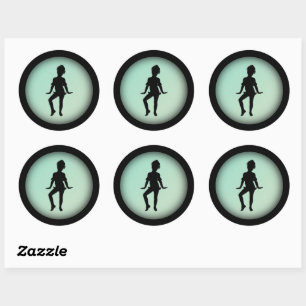 Cutest Little Dancer Green Classic Round Sticker