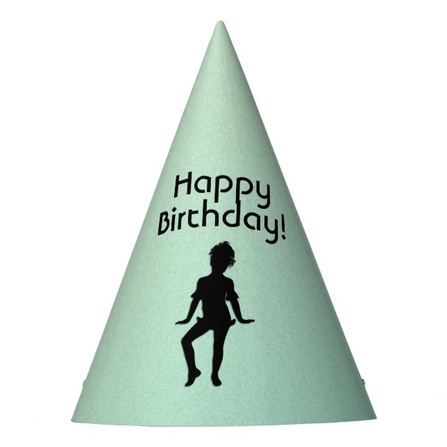 Cutest Little Dancer Happy Birthday Party Hat (Front)