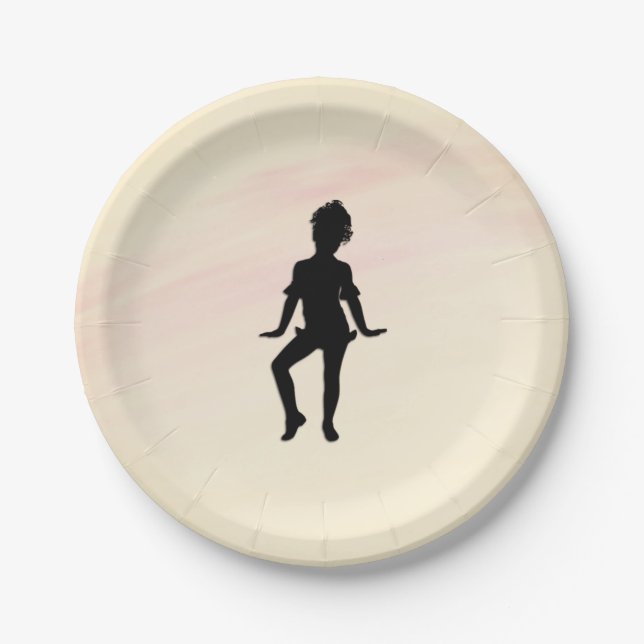 Cutest Little Dancer Mellow Yellow Paper Plate (Front)