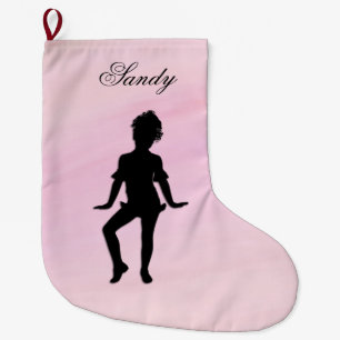 Cutest Little Dancer Name Large Christmas Stocking