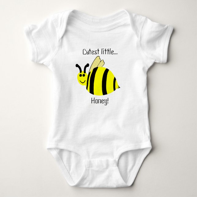 Cutest Little Honey Yellow Bumble Bee Infant Shirt (Front)