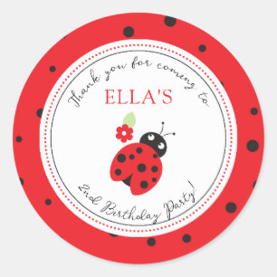 Cutest Little Ladybug Kids Birthday Party Classic Round Sticker