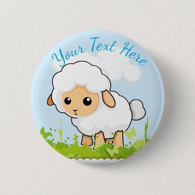 Cutest Little Lamb 6 Cm Round Badge (Front)