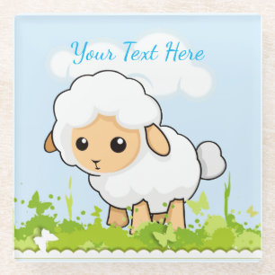 Cutest Little Lamb Glass Coaster