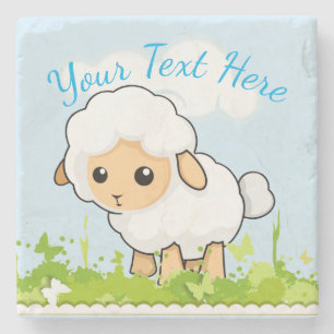 Cutest Little Lamb Stone Coaster