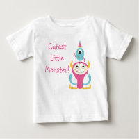 Cutest Little Monster Birthday Hat Pink Blue