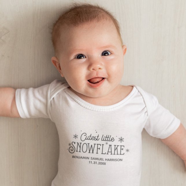 Cutest little snowflake baby's first christmas baby bodysuit (Creator Uploaded)