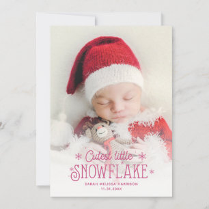 Cutest little snowflake photo birth announcement