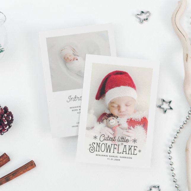 Cutest little snowflake photo birth announcement (Creator Uploaded)