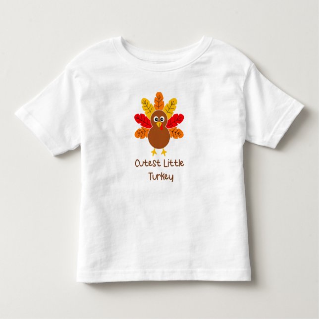 CUTEST LITTLE TURKEY Toddler Fine Jersey T-shirt (Front)