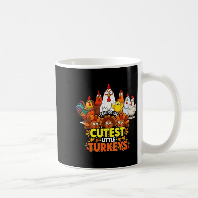 Cutest Little Turkeys Funny Thanksgiving Teacher D Coffee Mug (Right)
