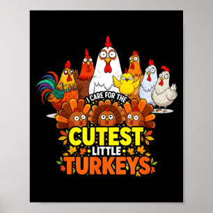 Cutest Little Turkeys Funny Thanksgiving Teacher D Poster