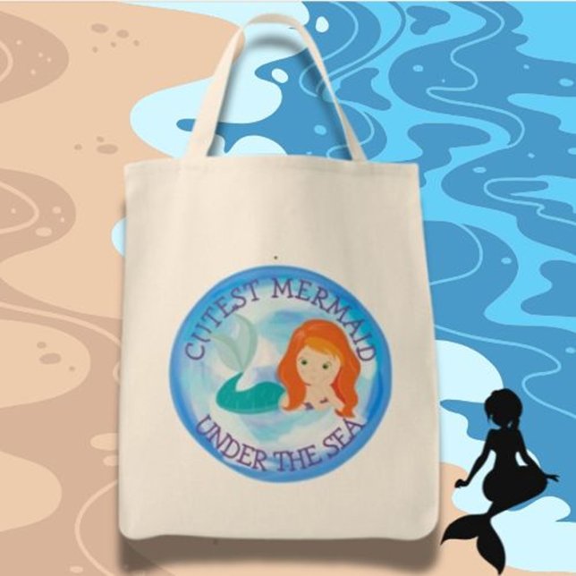 Cutest Mermaid Under the Sea Tote Bag (Make Her Birthday Magical with Mermaid Tote Bags!)