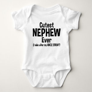Cutest Nephew Ever Funny Personalised Custom Baby Bodysuit