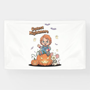Cutest Nightmare Chucky Halloween Banner