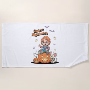 Cutest Nightmare Chucky Halloween Beach Towel