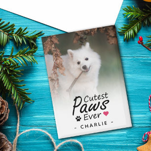 Cutest Paws Ever Modern Pet Dog Mom Photo Keepsake Magnet