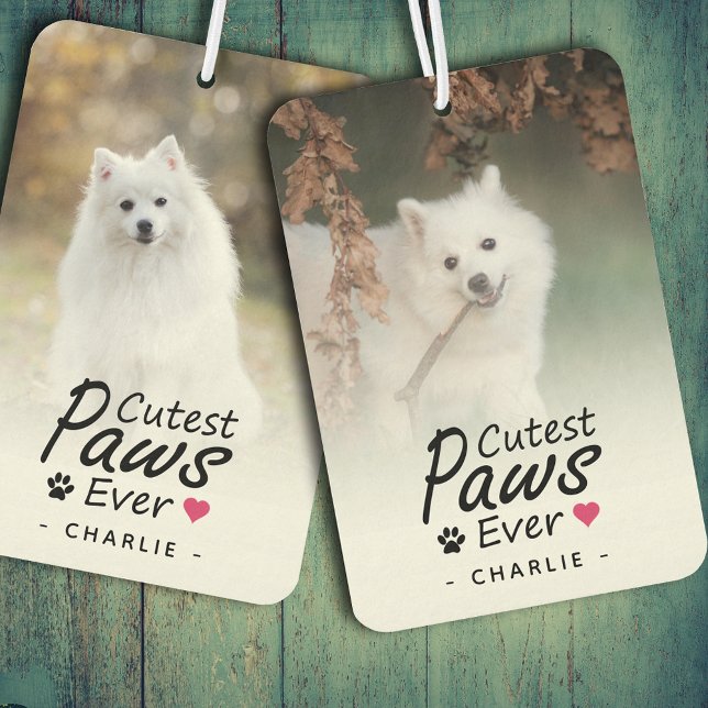 Cutest Paws Ever Pet Photo Dog Lover Keepsake Car Air Freshener (Creator Uploaded)