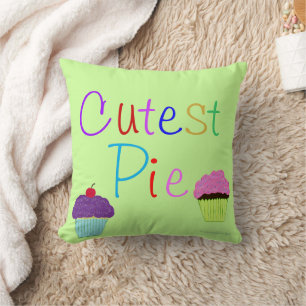 Cutest Pie Pink Purple Cupcakes Baby Girl Cushion