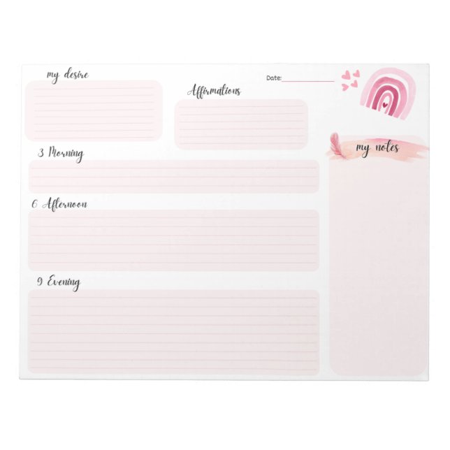Cutest pink 369 Manifestation Notepad  (Front)