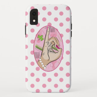 Cutest pink and green with polkadot iPhone XR case