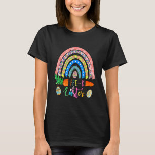 Cutest Pre K Grade Bunnies Eggs Boho Rainbow Happy T-Shirt