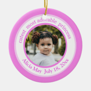 Cutest Princess Pink Photo Ornament