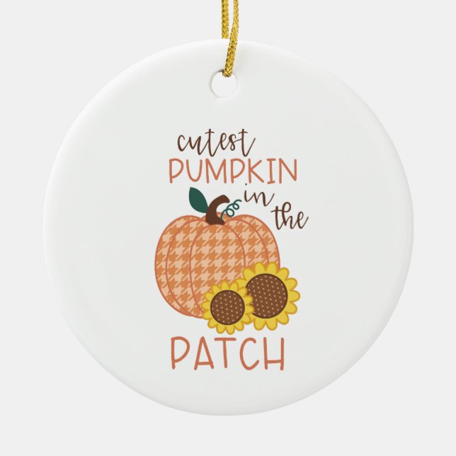 Cutest Pumpkin Ceramic Ornament (Front)