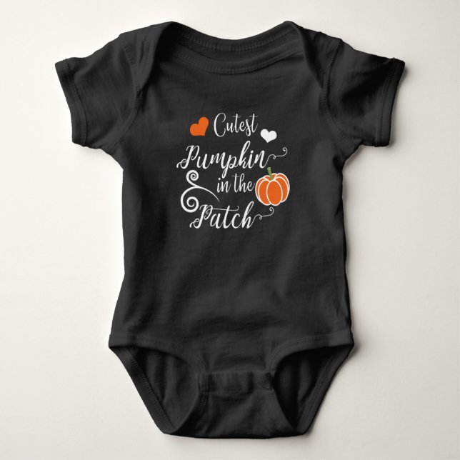 cutest pumpkin in the patch baby bodysuit (Front)