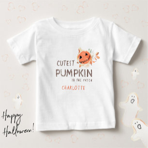Cutest Pumpkin in the Patch Baby Fall Halloween T-Shirt