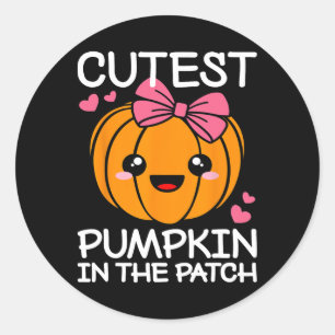 Cutest Pumpkin In The Patch Fun Halloween Thanksgi Classic Round Sticker