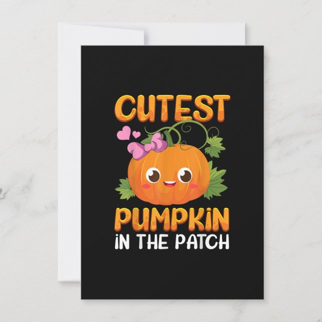 Cutest Pumpkin In The Patch Funny Halloween Thanks Invitation (Front)