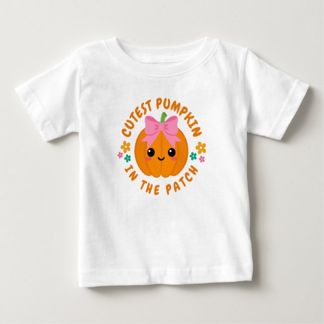 'Cutest Pumpkin In The Patch' Halloween Baby T-Shirt (Front)