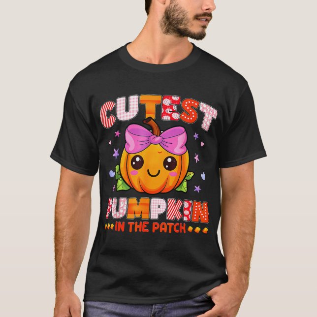 Cutest Pumpkin In The Patch Halloween Costume T-Shirt (Front)