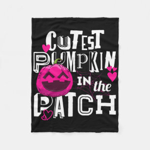 Cutest Pumpkin In The Patch Halloween Cute Girls B Fleece Blanket
