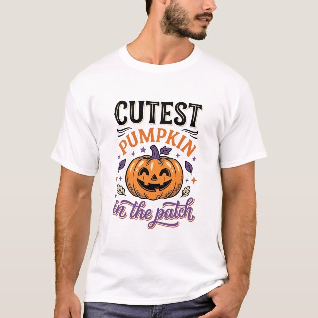 Cutest Pumpkin In The Patch Halloween Shirt Design (Front)