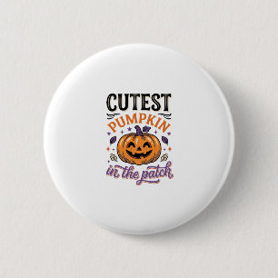 Cutest Pumpkin In The Patch Halloween Shirt Design 6 Cm Round Badge