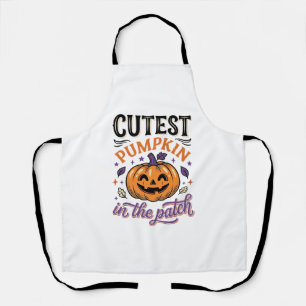 Cutest Pumpkin In The Patch Halloween Shirt Design Apron