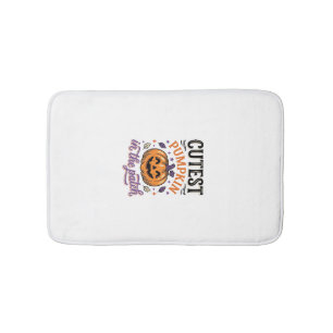 Cutest Pumpkin In The Patch Halloween Shirt Design Bath Mat