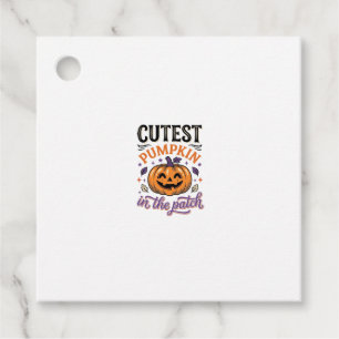 Cutest Pumpkin In The Patch Halloween Shirt Design Favour Tags