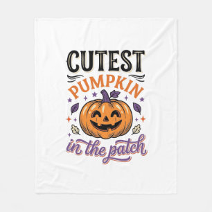 Cutest Pumpkin In The Patch Halloween Shirt Design Fleece Blanket