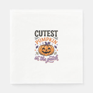 Cutest Pumpkin In The Patch Halloween Shirt Design Napkin