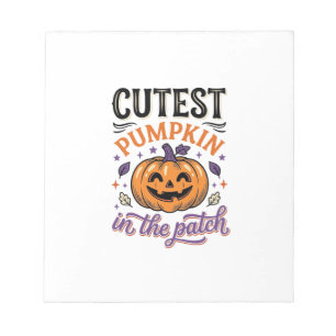 Cutest Pumpkin In The Patch Halloween Shirt Design Notepad