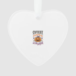 Cutest Pumpkin In The Patch Halloween Shirt Design Ornament